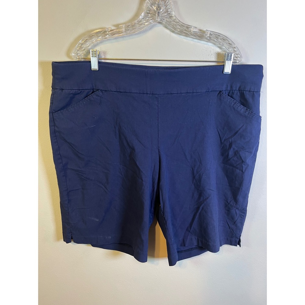 CJ Banks Womens Shorts Signature Slimming Navy Blue 22W‎